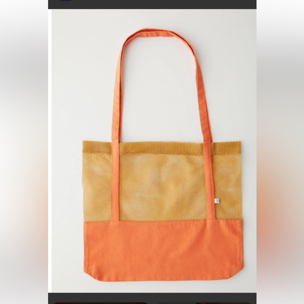 Urban Outfitters Orange and Tan Mesh Tote